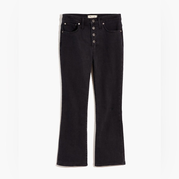 Cali Demi-Boot Jeans in Bellspring Wash: Button-Front Edition size 24 black - Picture 1 of 10